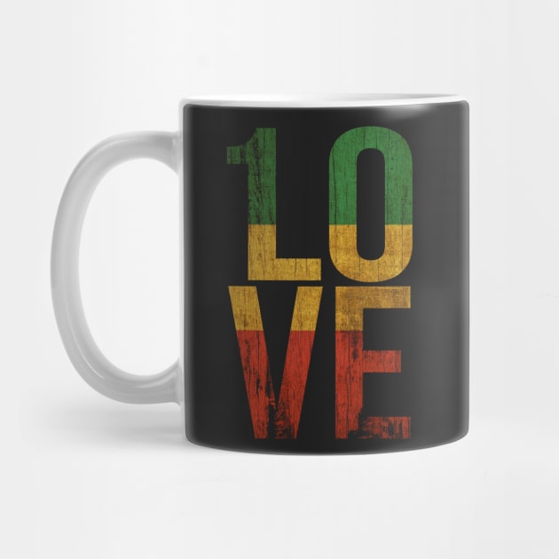 One Love Rasta Distressed Design by UNDERGROUNDROOTS